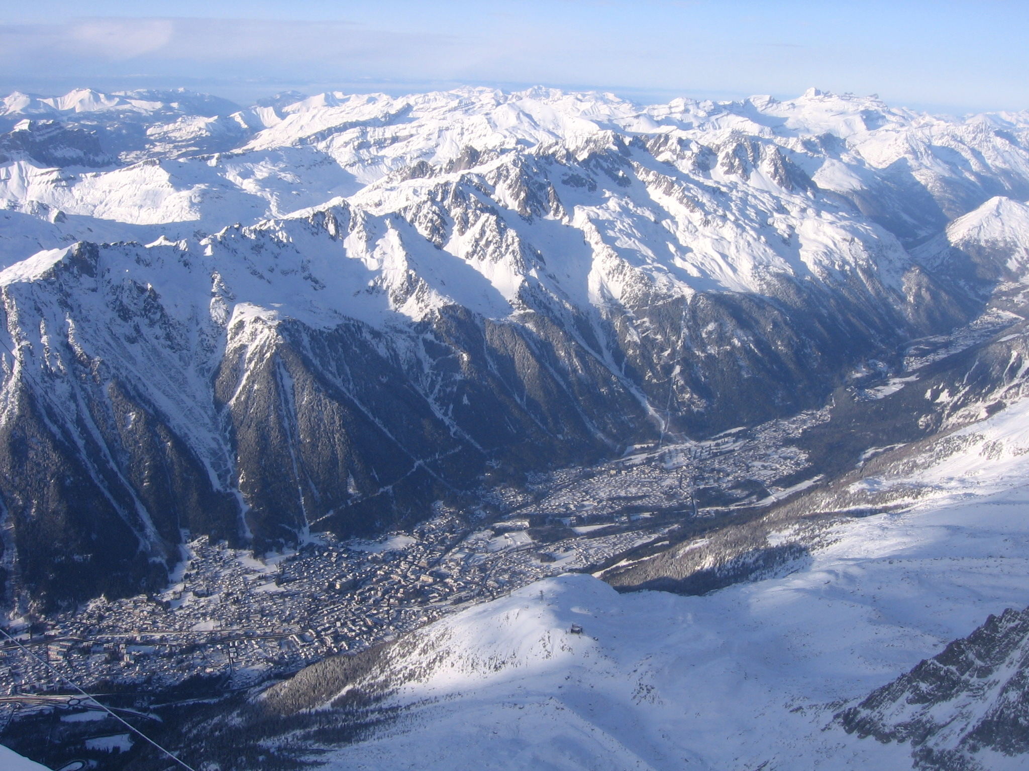 Chamonix valley from the Aiguille de Midi Chamonix valley from the Aiguille de Midi